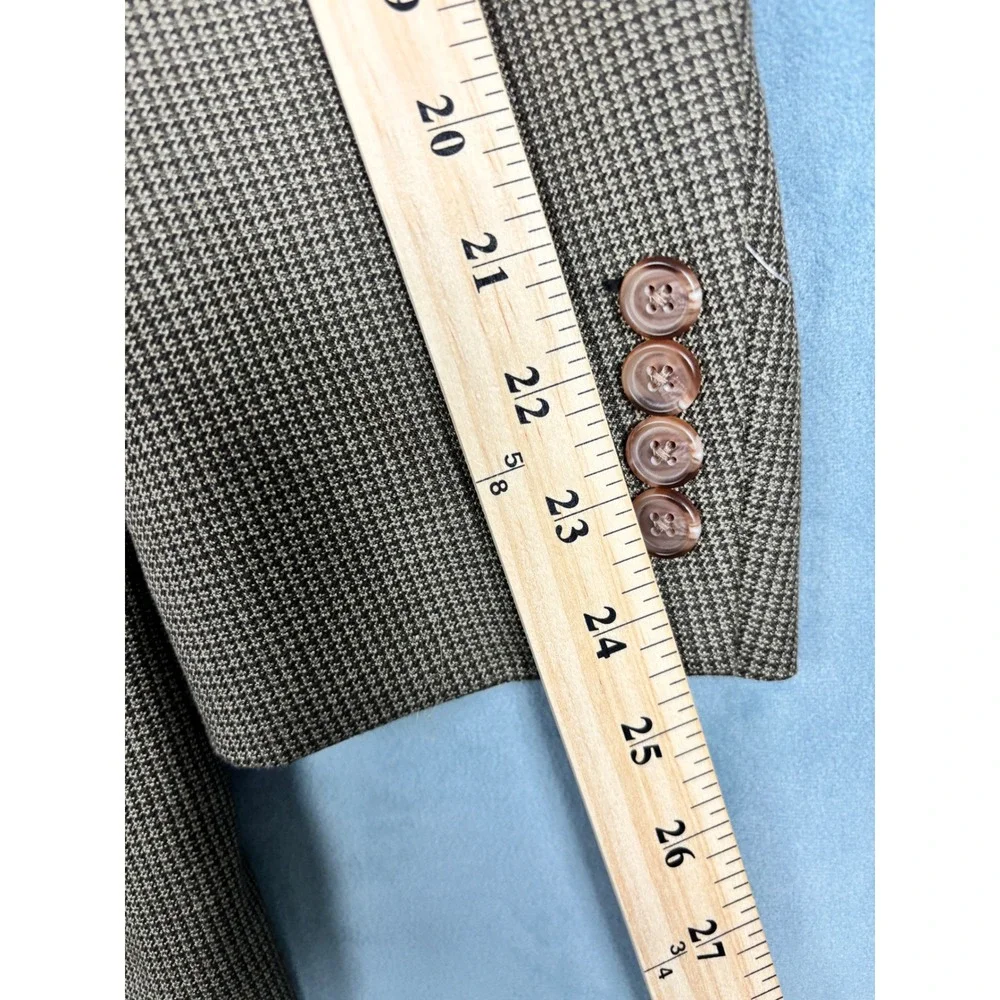 Lauren Ralph Lauren Mens 42R Blazer Brown Micro Houndstooth Sport Coat 2-Button